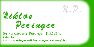 miklos peringer business card